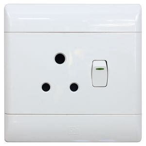 CBi Single Switched Socket 4x4 White