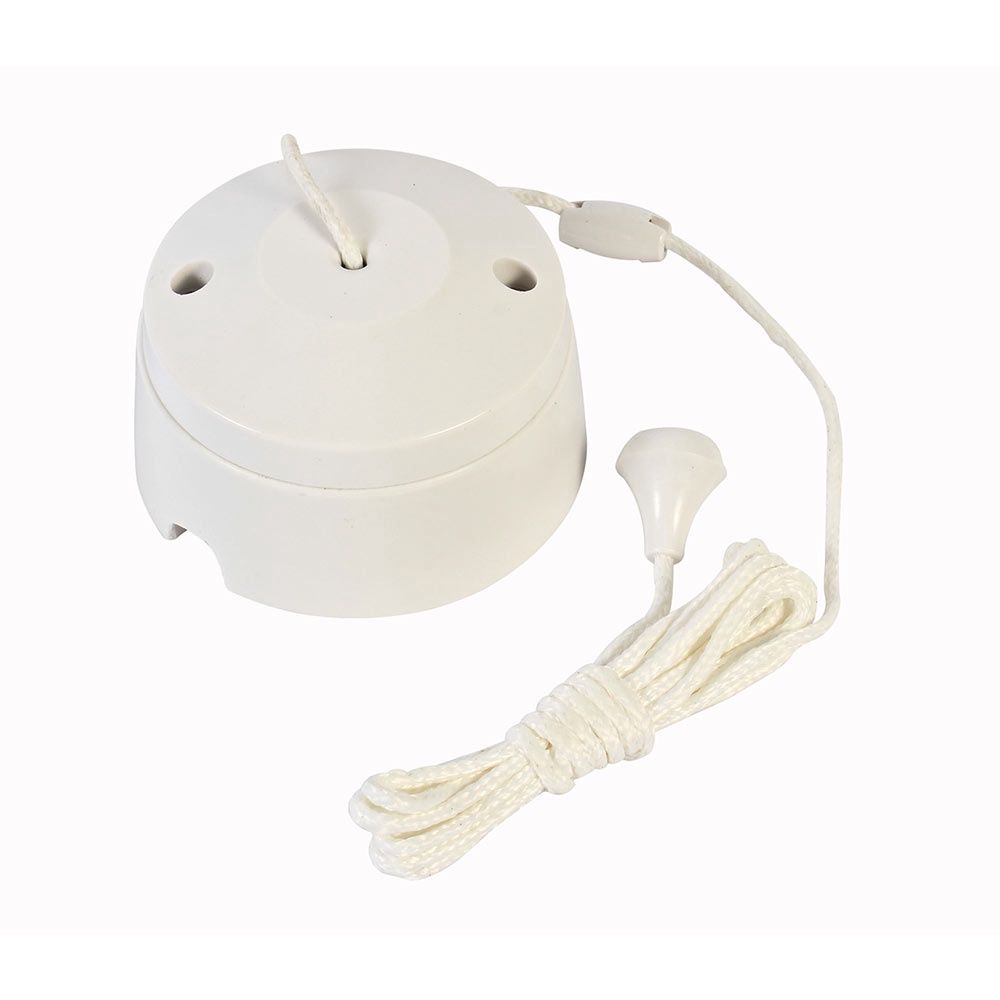 White Ceiling Pull Switch