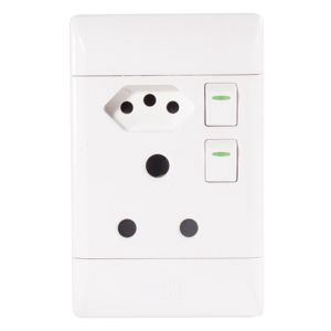 CBi Socket Outlet SA/EU COMBI 2x4 White