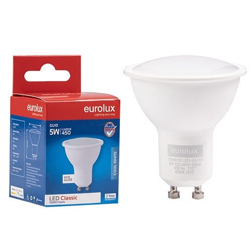 GU10 Classic Frosted Lens 5w LED 4000K Non Dimmable N