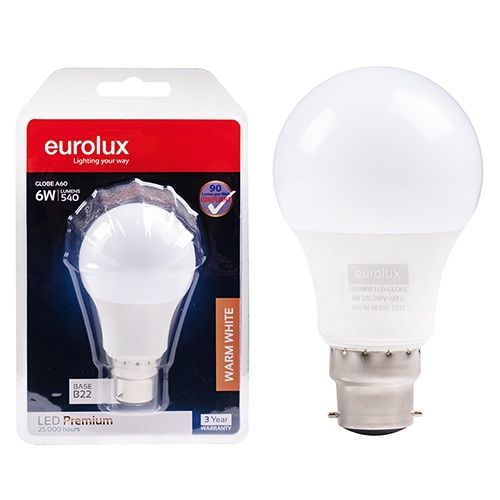 A60 Opal Classic 6w LED B22 3000K WW B22