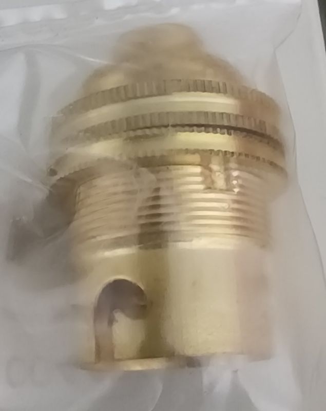 Lampholder B22 Brass 10mm Back Entry