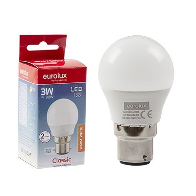 Golfball Classic 3w LED B22 3000K