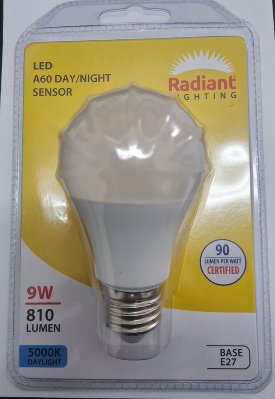 A60 Day/Night Sensor 9w LED E27 5000K N