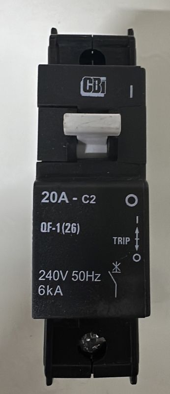 CBi 20A Circuit Breaker C2 1P 6kA 26mm