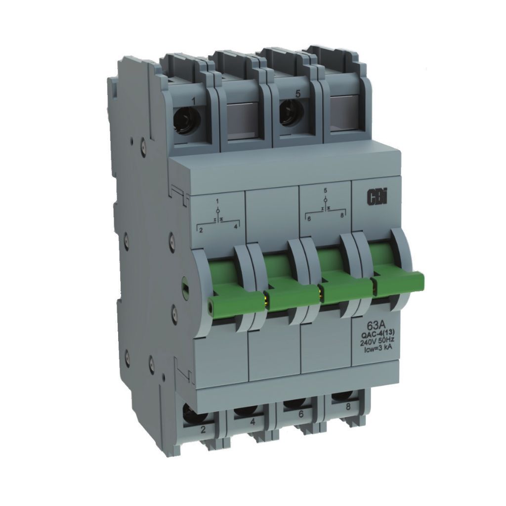 CBi Changeover Switch 63A 3kA 2P 4Mod