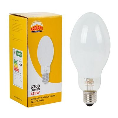 Mercury Vapour Elliptical E27 125w 10000h