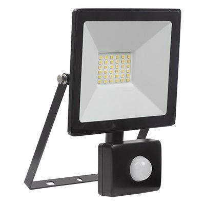 LED 30w Floodlight &amp; Sensor Black 4000K
