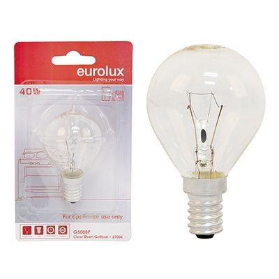 Oven Lamp Golfball E14 40w Blister Single