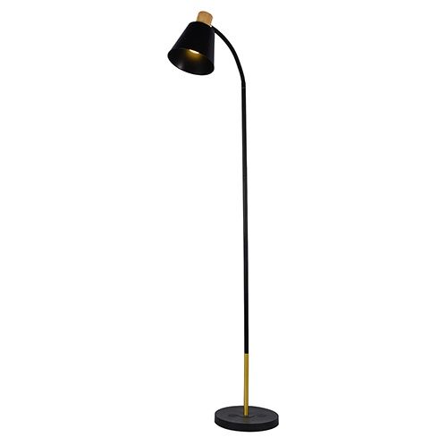 Curve Floor Light Black &amp; Gold E27 1x40w