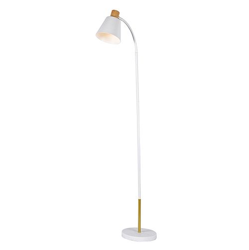 Curve Floor Light White &amp; Gold E27 1x40w
