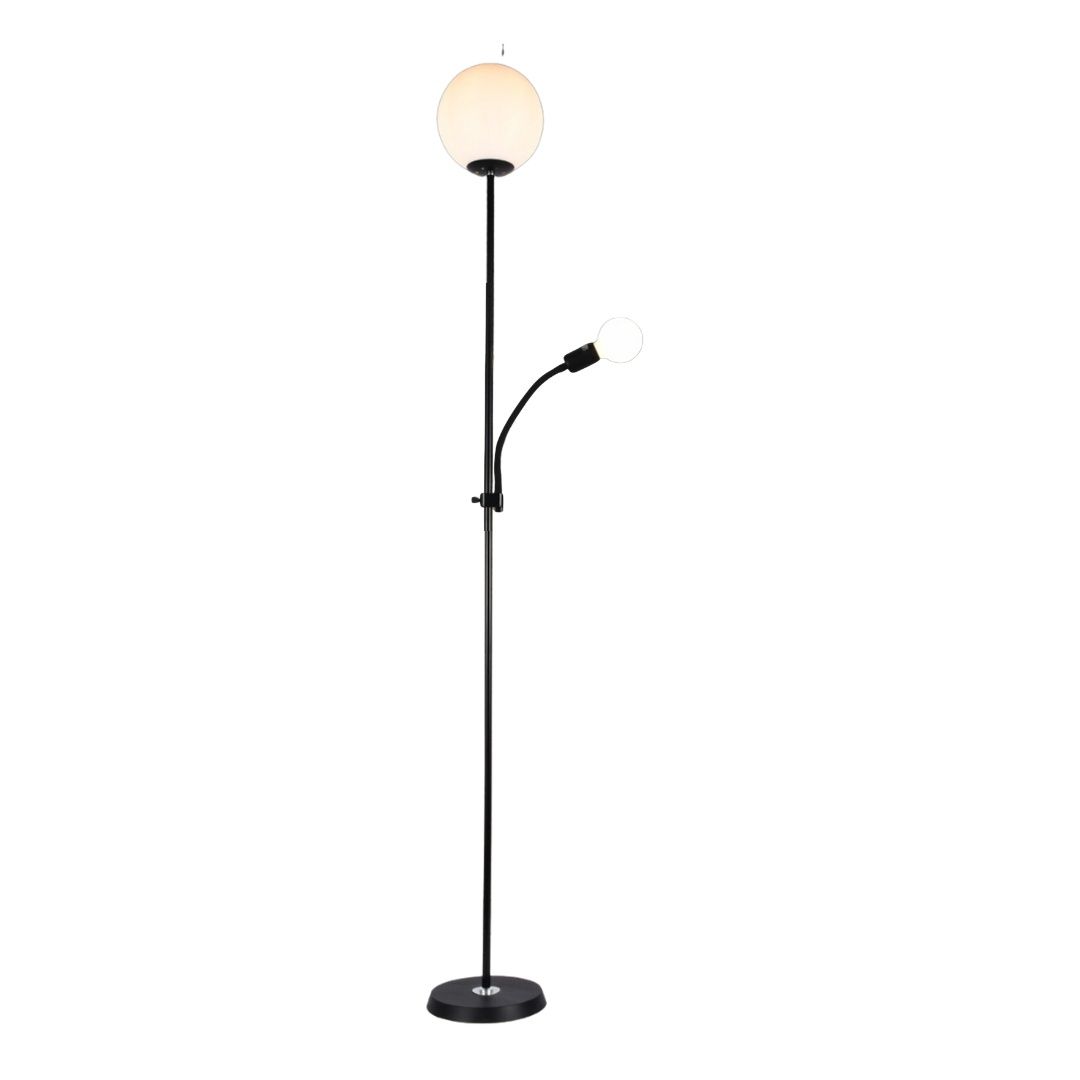 Orb Twin Floor Light Black E27 2x40w