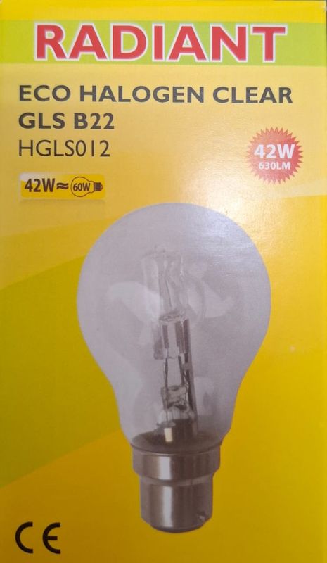 Halogen GLS Eco B22 42W Clear