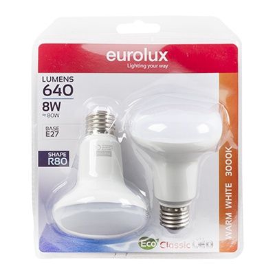 DISC Reflector R80 Classic 8w LED E27 3000K Twin
