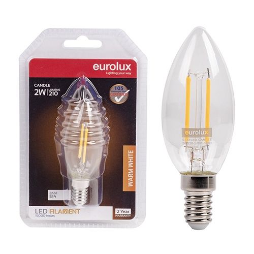 Candle Filament 2w LED E14 3000K