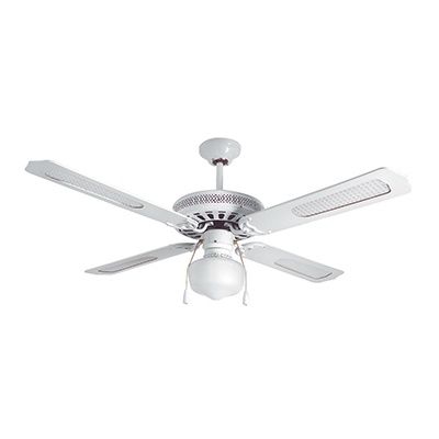 Rattan Ceiling Fan with Light White E27 1x60w