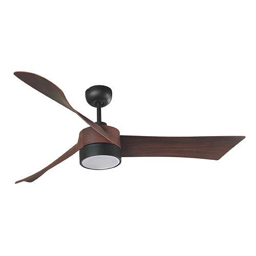 Edge Ceiling Fan 3 Blades Matt Black &amp; Dark Wood Motor Power 40w