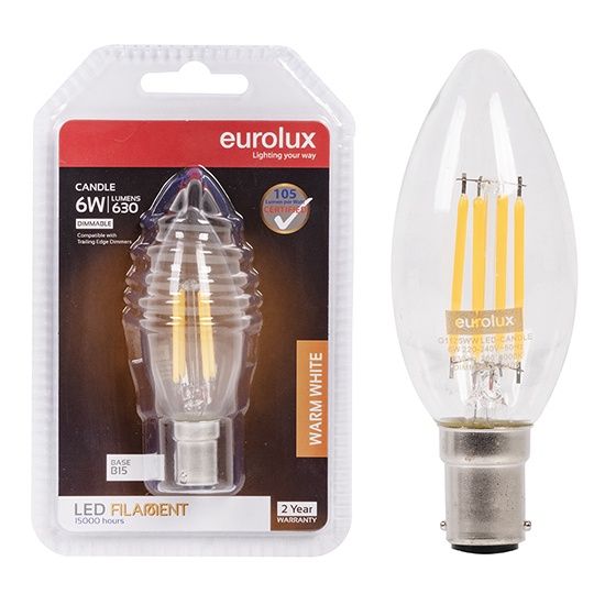 Candle Classic 6w LED B15 3000K Dimmable Blister