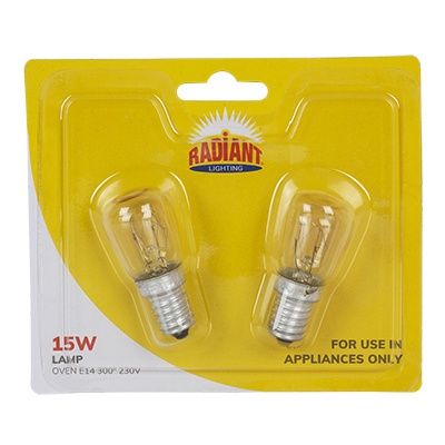 Oven Lamp E14 15w 300&#39; 1000h Twin Pack