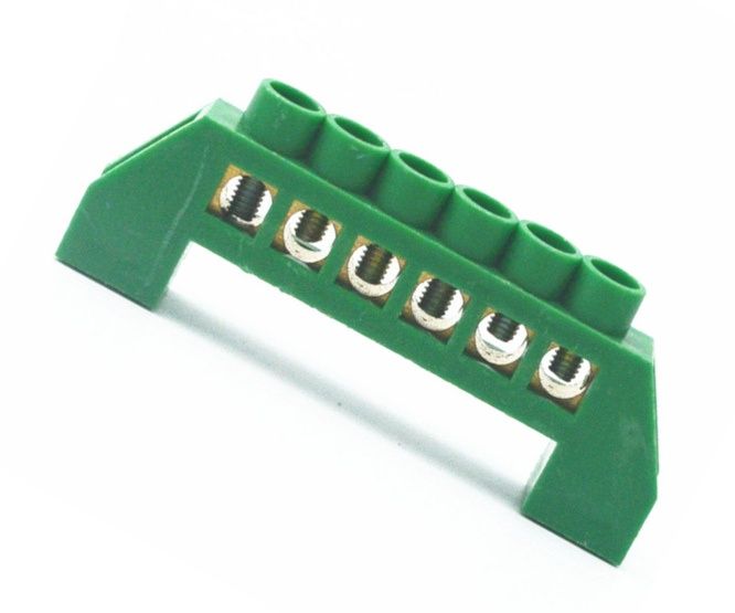 EARTH BAR GREEN 100A 6P 8x12 INSULATED