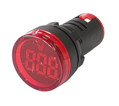 VOLTMETER PILOT LIGHT ROUND RED 15-500VAC