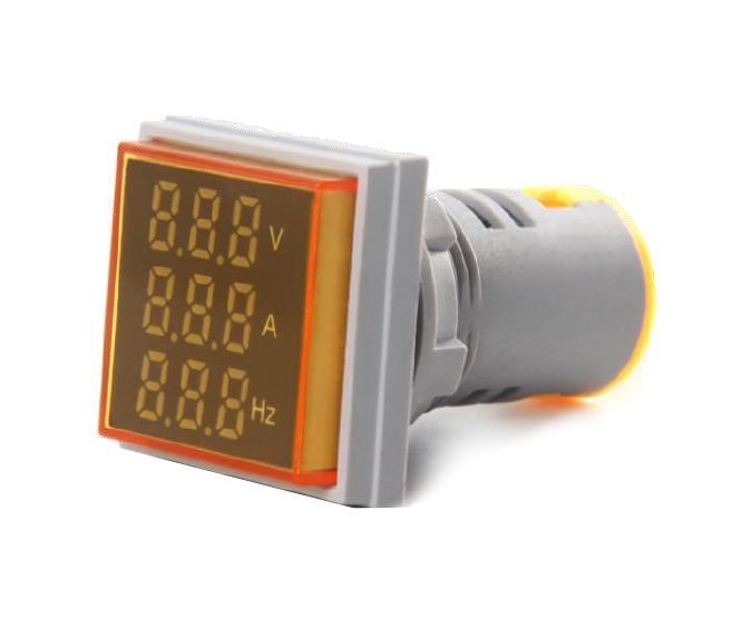 VOLTMETER+AMMTER+FREQUENCY METER SQUARE YELLOW