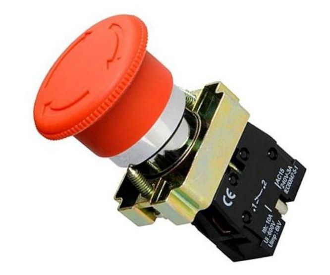 PUSH BUTTON EMERGENCY STOP RETURN RESET N/C 40mm