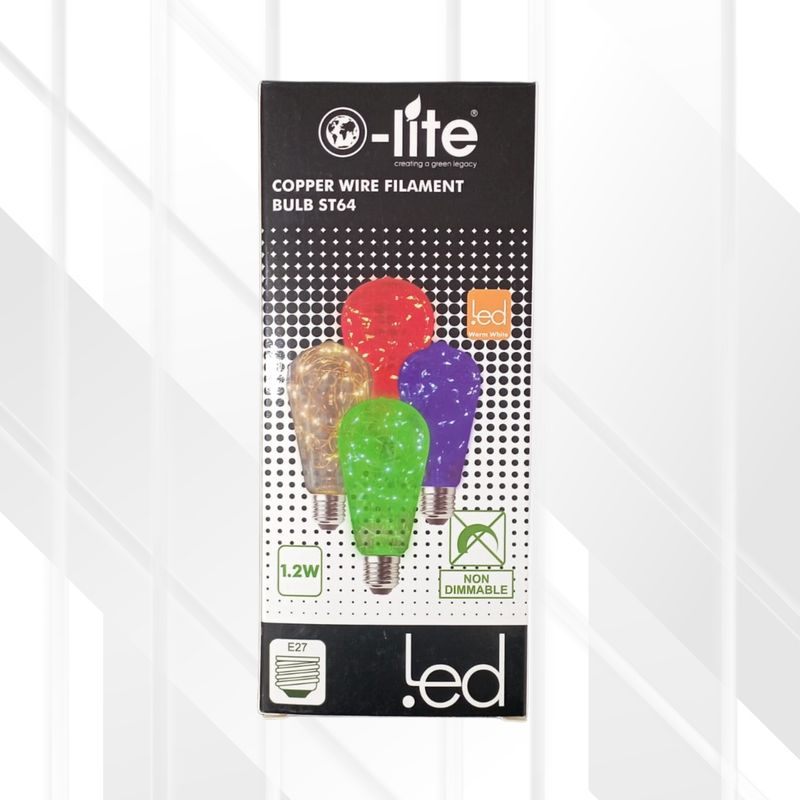 Copper Wire Filament Bulb Red 1.2W E27 LED