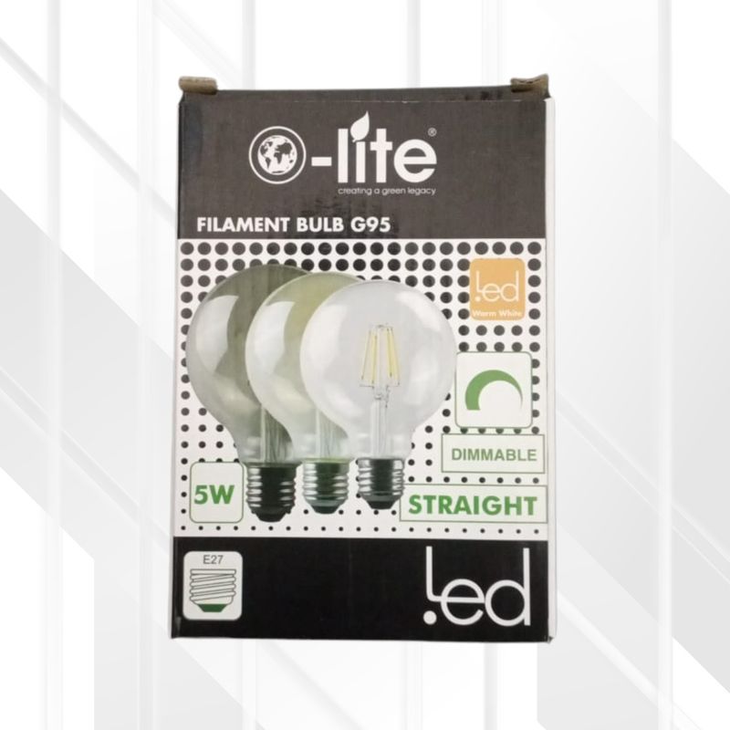 Straight Filament Bulb Transparent 5W E27 LED G95