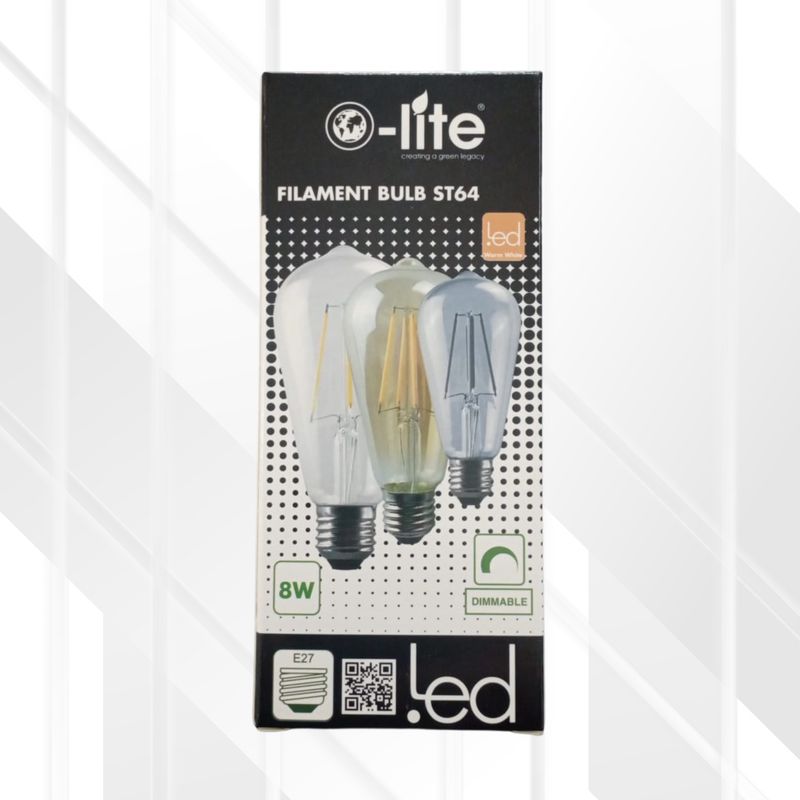 Straight Filament Bulb Gold 8W E27 LED ST64