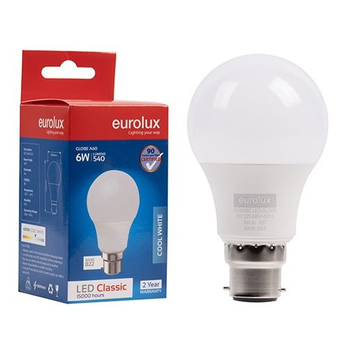 A60 Classic 6w LED B22 4000K Single N