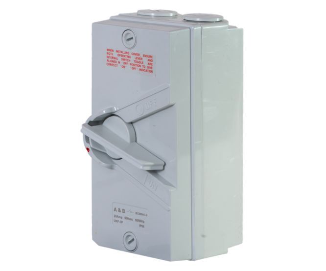 Enclosed IP66 Isolator 63A 2P Lockable
