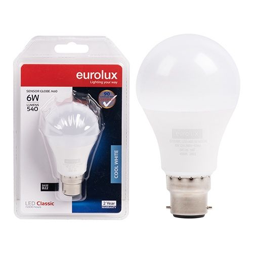 A60 Classic Day/Night Sensor 6w LED B22 4000K N