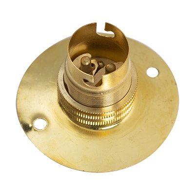 Lampholder B22 Brass 63mm Batten COATED