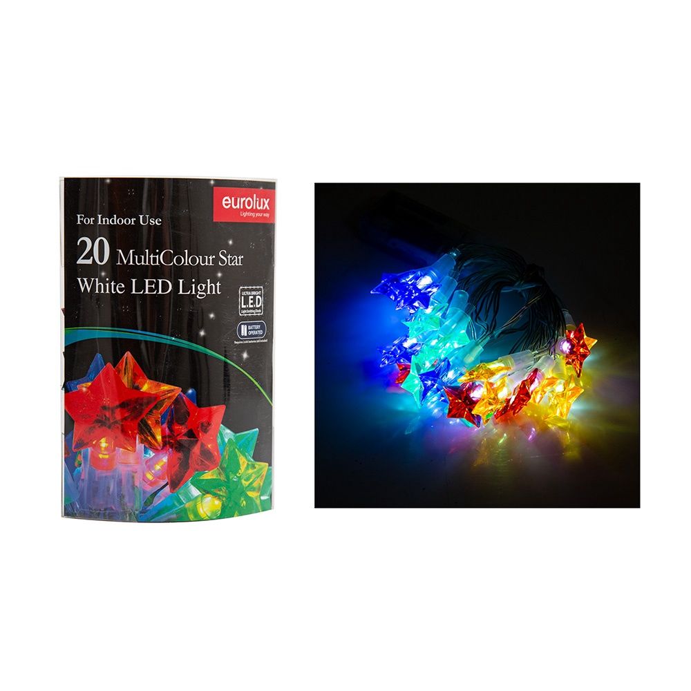 LED Star Light String Multicolour Battery Operated