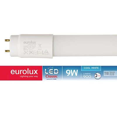 2FT T8 Tube 9w LED G13 4000K Retrofit 602mm with Fuse