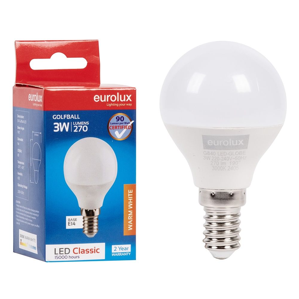 Golfball Classic 3w LED E14 3000K