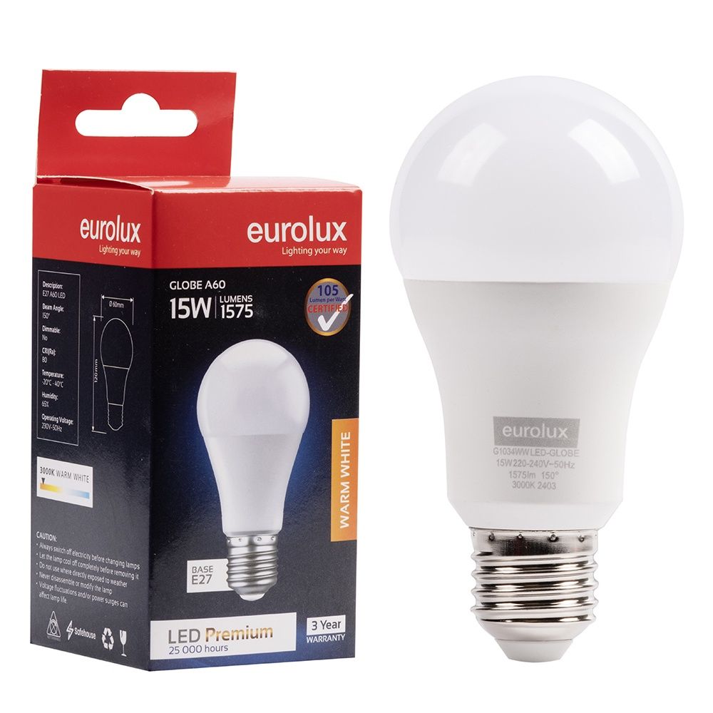 A60 Premium 15w LED E27 3000K N