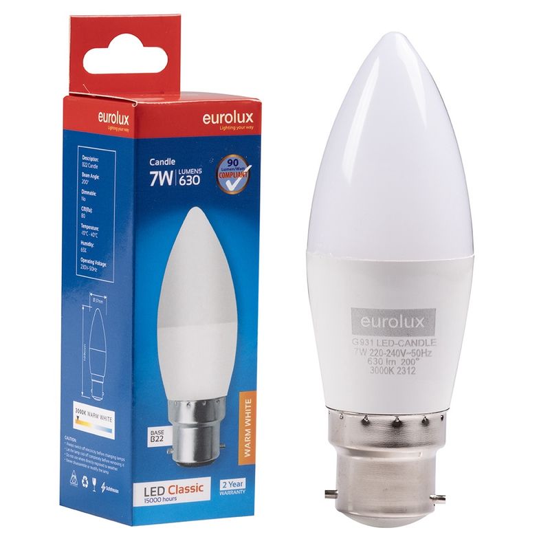 Candle Plastic Classic 7w LED B22 3000K N