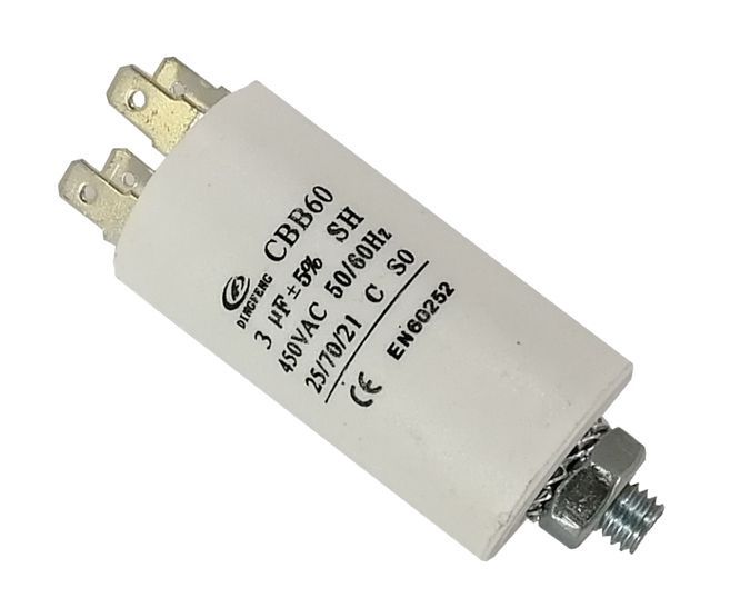 Motor RUN Capacitor 50uF 450VAC STUD+4T
