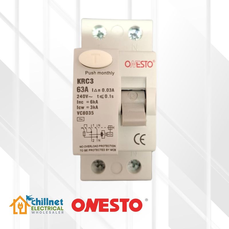 Onesto Earth Leakage 63Amp 1P + Neutral 30mA