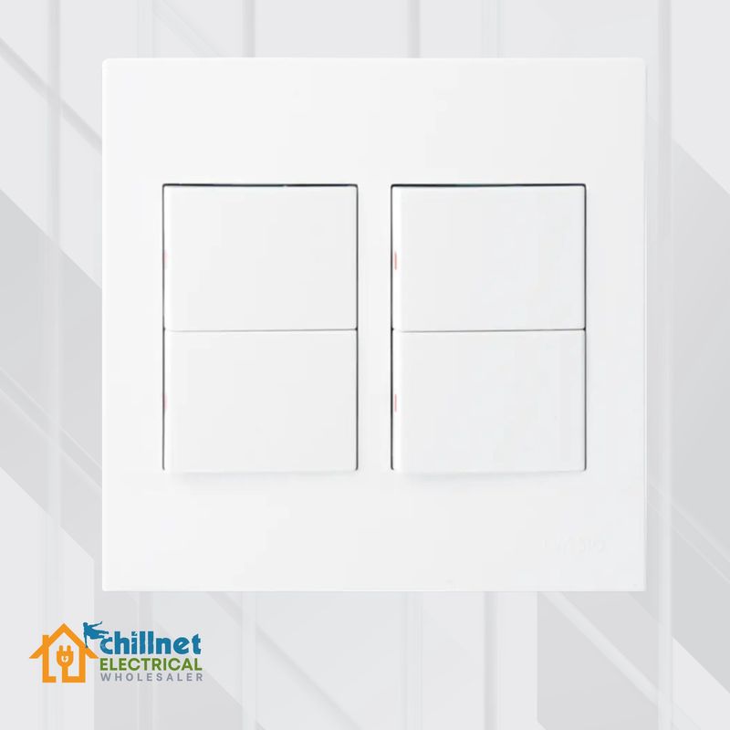 Matrix 4Lever 1Way Switch 4x4 White Med