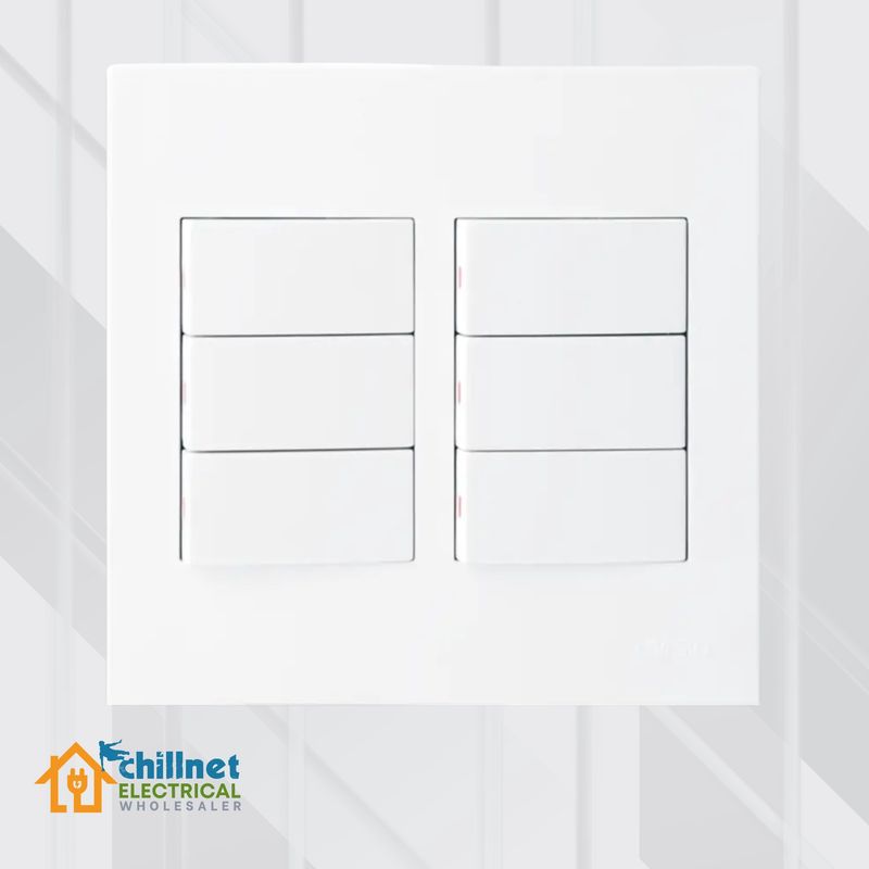 Matrix 6Lever 1Way Switch 4x4 White