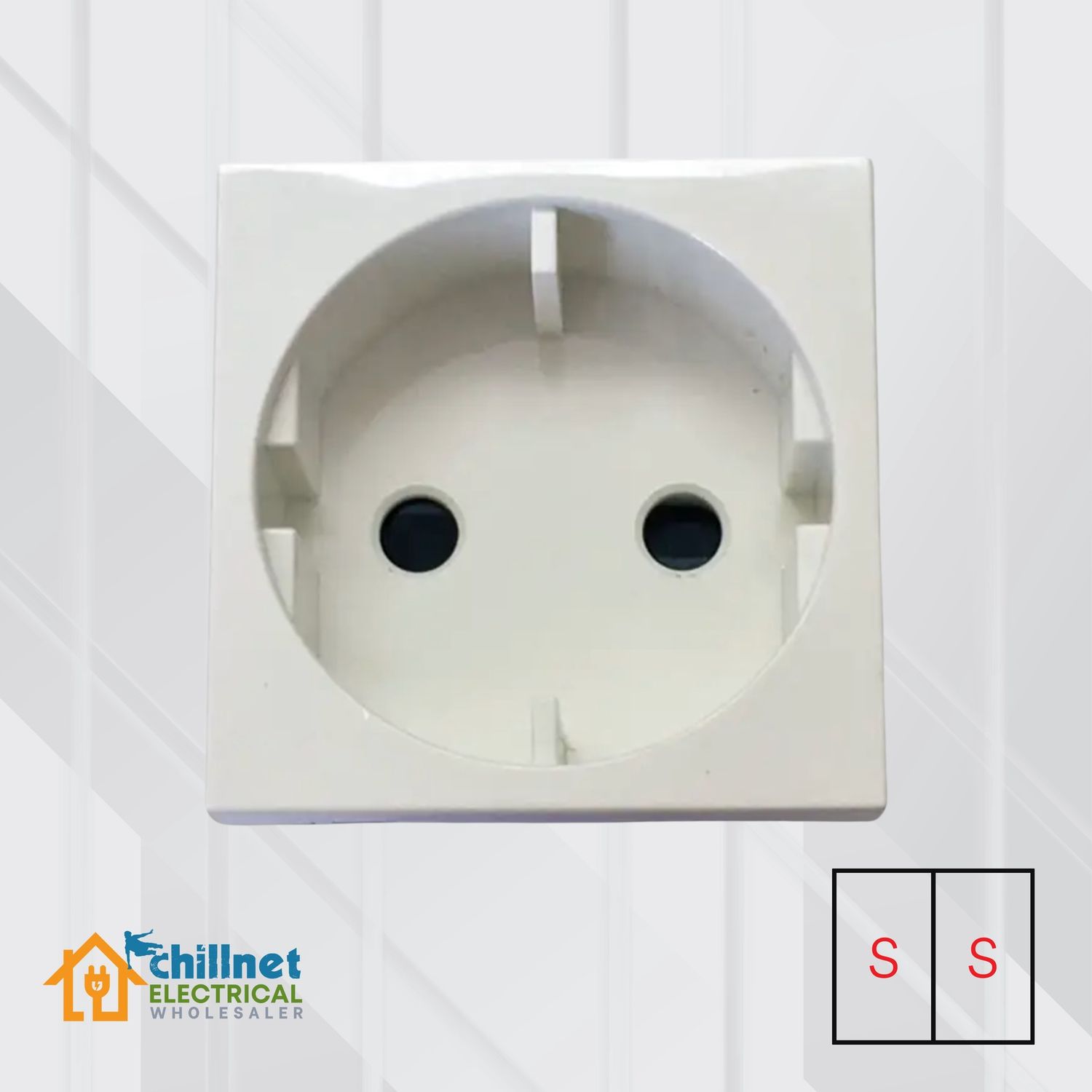 Matrix Schuko Socket Mod RSA White DBL Small