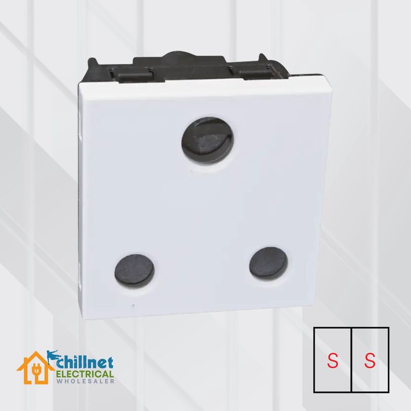 Matrix 16A RSA Unswitched Socket White DBL Small