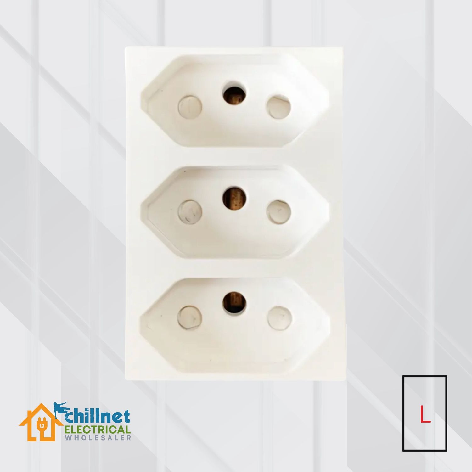 Matrix 16A Triple ZA Mono Socket White Large