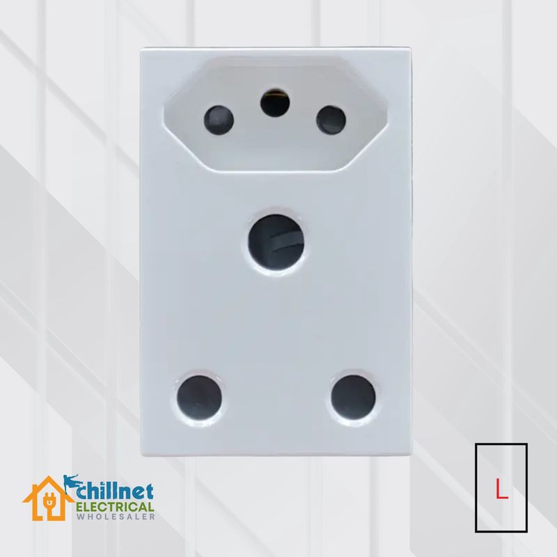 Matrix 16A Unswitched Socket RSA ZA White Large