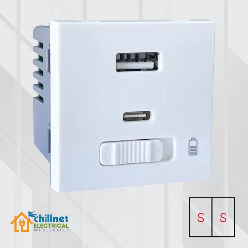 Matrix USB Mod 18W Type-C 5V 3A White DBL Small