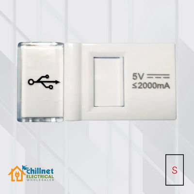 Matrix 5V 2A USB Socket Mod White Small