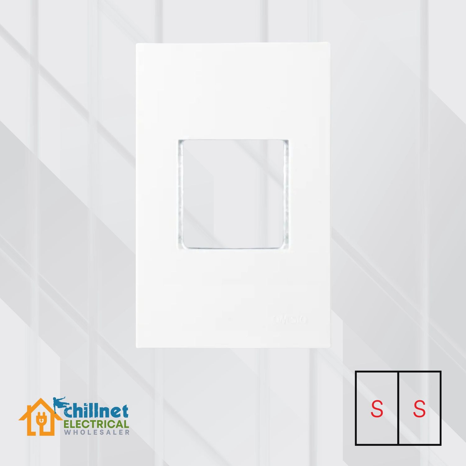 Matrix 2Lever Grid Plate 4x2 White Small